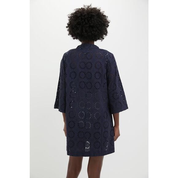 TUCKERNUCK BEACH Navy Eyelet Marseille Coverup Size S NWT Retail $168 Tuckernuck - Picture 2 of 7
